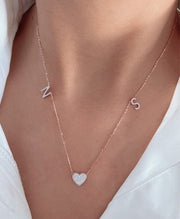 Amour Diamond Alphabets Necklace
